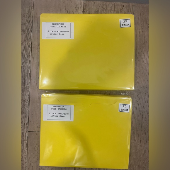 NEW - PENDAFLEX - 2- INCH Expansion File Jackets - Letter Size (45 PACK) YELLOW - Picture 2 of 8